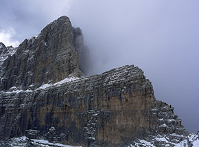 “Il sommergibile” (l’esile cresta che conduce alla Bocchetta Alta dei Massodi).