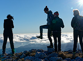 Massimo prova a camminare sulle nuvole (Cima Forca di Cane).