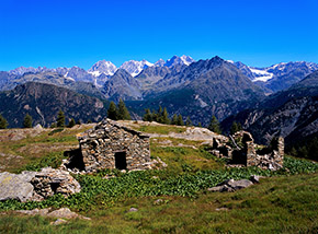 “Poetico abbandono” (il delizioso poggio prativo che precede l’Alpe Cavaglia, ultimo fantastico panorama sull’Alta Via della Valmalenco).