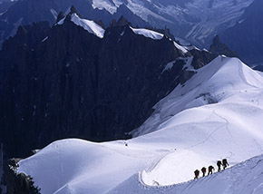 Sulla crestina finale che porta all’Aiguille du Midi.