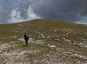 Sui prati sommitali della Cresta Sud-Ovest de la Mula.