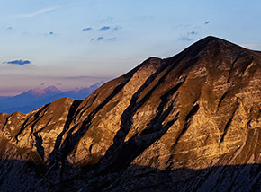 Luci al tramonto sul Monte Elefante.