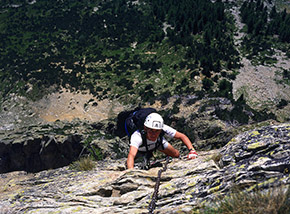 All’uscita della via ferrata per il Rifugio L.Borelli.