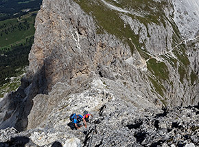 Affaccio dalla Via Ferrata Roda de Vael.
