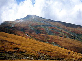 La Costa Stazzo di S.Lorenzo sul versante settentrionale del Pizzo di Sevo: in Autunno si tinge di rosso per via delle milioni di foglioline di mirtillo che la ricoprono.