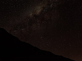 La volta stellata sopra Marla, nel Cirque de Mafate.