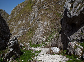 L&rsquo;imbocco alto delle gole del Fosso la Valle.