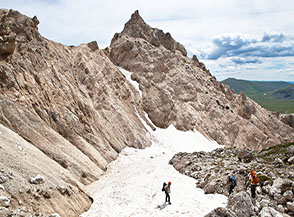 Nevaio nel Canalone Sud-Ovest di Santa Colomba.