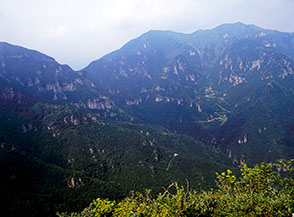 Le boscose valli a sud di Cima Sassum&agrave;, osservate dal Sasso delle Capre.