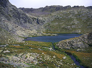 Il Lago Fourchas e il suo emissario.