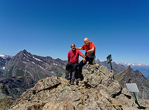 Maurizio e Mauro sulla cima del Mont Glacier a 3185m.