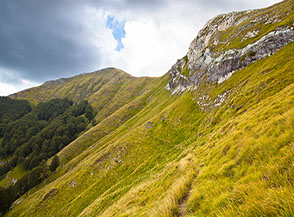 L&rsquo;anfiteatro prativo alla testata del Fosso del Fatonero.