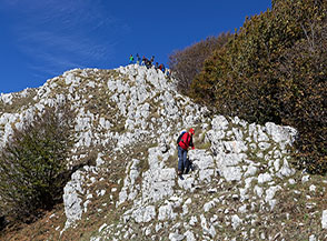 Il filo di roccette sulla Cresta Sud del Monte Terminio.