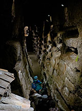 Nelle catacombe della Basilica di Santa Cristina a Bolsena.