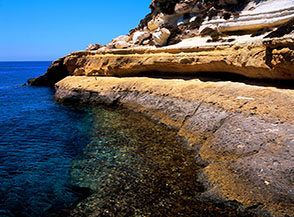 Profilo di costa a Cala Pulcino.