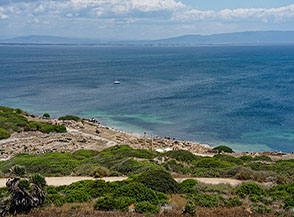 Vista sulle rovine della citt&agrave; di Tharros, colonia fenicio-punica fondata nell VIII secolo a.C. (Penisola del Sinis).