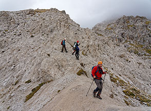 Ai piedi della Cresta Sud-Est della Cima Bifida di Monte Faeto.