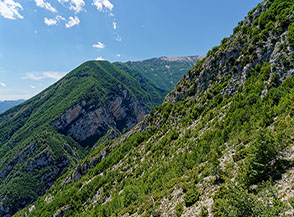Dal fianco orientale di Cima della Stretta vista verso la cresta di Monte Tari.