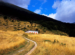 Il rifugio in pietra alle pendici dei Prati di Altino.