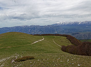 Colle Faite con vista sulla Majella.
