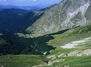 Panoramica sulla Val Chiarino dalla Sella di Camarda.