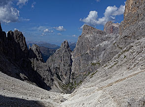 Affaccio sull&rsquo;Alta Val di Roda dal Passo di Ball.