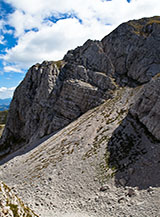 Il ghiaione ai piedi del Canalone Nord del Monte Terminillo.