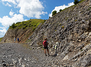 Lungo il Sentiero Geologico sopra Passo Feudo.