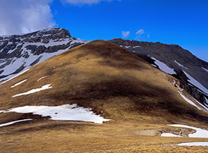 Il grosso cono prativo di Cima Venacquaro.