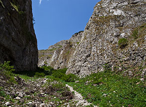 Verso la fine delle gole del Fosso la Valle.
