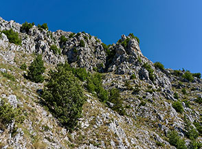 L&rsquo;aspro e suggestivo paesaggio in cui si snoda la Via dei Passetti.