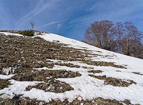 Sul filo della Cresta Est di Cimata di Castello delimitato dalla neve.