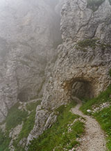 La mulattiera militare che con fantasioso percorso collega il Passo degli Onari col Passo del Baffelan.