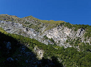 Vista su Cima delle Fienare dal Fosso Malepasso.