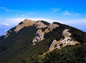 Da Colle dei Sambuchi vista sulla cresta sommitale fino a Monte Rotondo (l&rsquo;ultima punta).