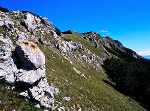 Scorcio verso Monte Rotondo dal sentiero che cala verso le Fonti.