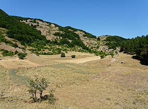 I campi di Fontanelle all&rsquo;inizio della gita nei pressi della Strada Napoleonica.