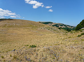 Vista dalla selletta posta tra Monte Fossone e Colle Pratelle.