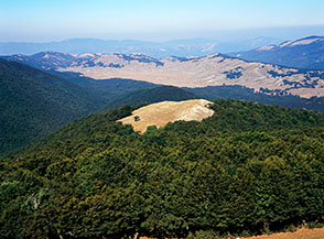 Dalla cima di Monte Autore vista sul vasto piano di Camposecco.