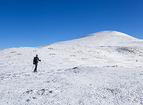 Sulla via di discesa lungo la comoda Cresta Nord-Ovest del Monte Stabiata.