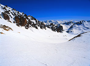 Sul fondo del vallone della Comba del Lago Bianco.