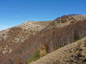 Vista sui due colli posti all&rsquo;imbocco della Valle Lunga, quello di dx &egrave; il Colle del Ghiaccio.
