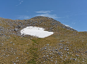 La cima del Miletto vista da nord.