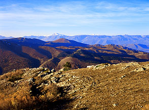 Primo Sole sul crinale poco sotto Fonte Tavoloni.