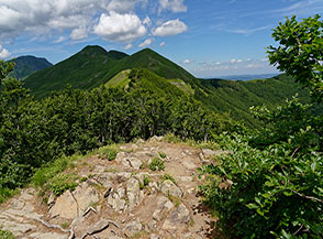 Nei pressi della cima di Poggio dei Malandrini guardando verso il Monte Gennaio.