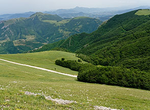 I vasti prati del Versante Sud del Catria.