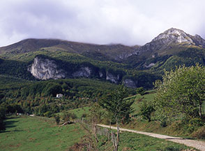 Scorcio sui pascoli di Colle Mesole, sulla dx Monte Coppe.
