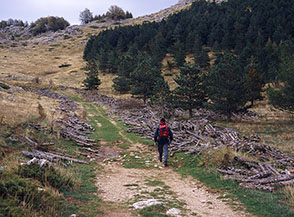 La pista che conduce al Valico del Malepasso di Monte Meta al Gran Sasso.