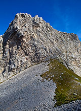 La punta rocciosa del Dente del Lupo alla Forchetta di Penne.