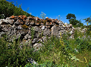 Muro dell&rsquo;antica Masseria Vaccareccia in Val Chiarino.